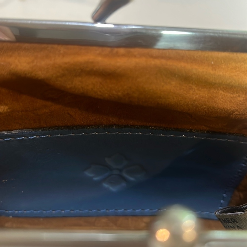 Patricia Nash SAFFLOWER BLUE Large Borse Tooled Leather Coin Bag/Key Fob NWT - Picture 10 of 11